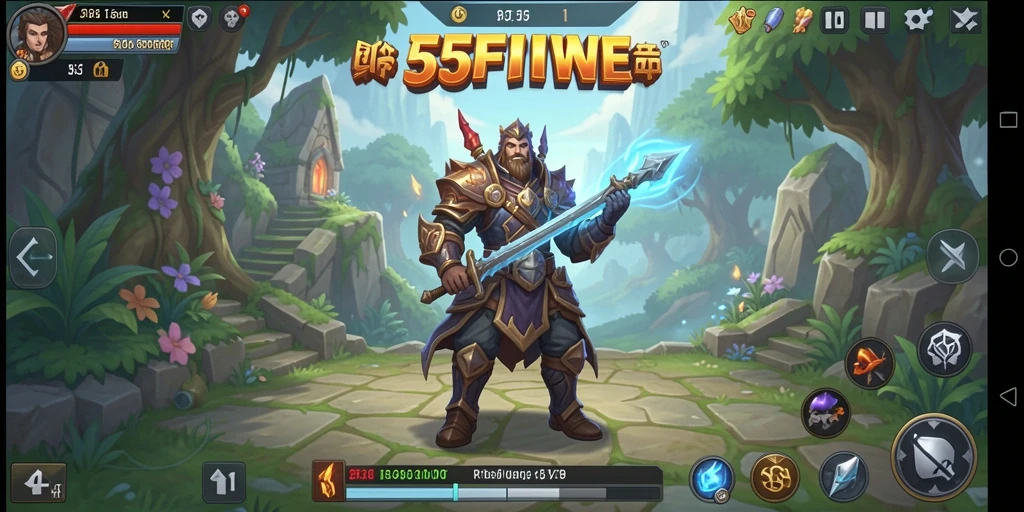 Tangkapan layar dari gameplay 55FIVE yang menampilkan aksi petualangan RPG.