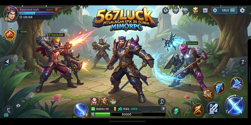 Screenshot gameplay yang menampilkan aksi pertarungan di dunia MMORPG.