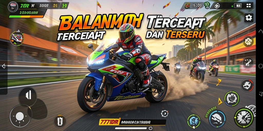 Gambaran mengesankan dari gameplay balapan motor yang seru.