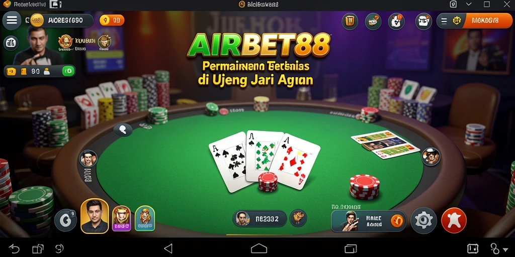Gambaran gameplay seru di AIRBET88 dengan pemain poker yang antusias.