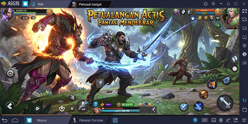 Tampilan gameplay menarik dari ASG55 yang penuh aksi ARPG.