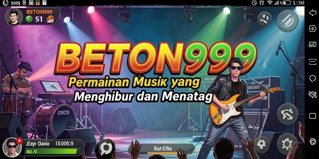 Tampilan gameplay BETON999 dengan berbagai tantangan musik yang menantang.