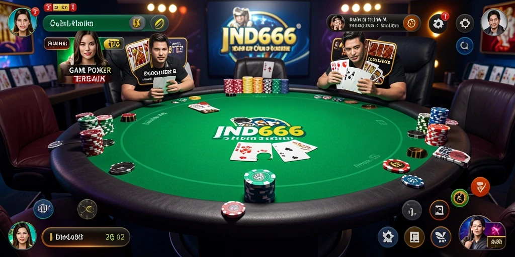 Tampilan screenshot IND666 yang menampilkan gameplay Poker yang seru.