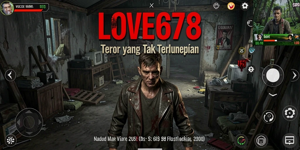 Screenshot menampilkan gameplay menegangkan dari LOVE678 dengan efek suara yang menyeramkan.