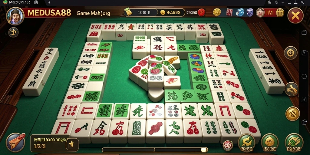 Tampilan gameplay Mahjong yang menarik dan menantang di MEDUSA88.