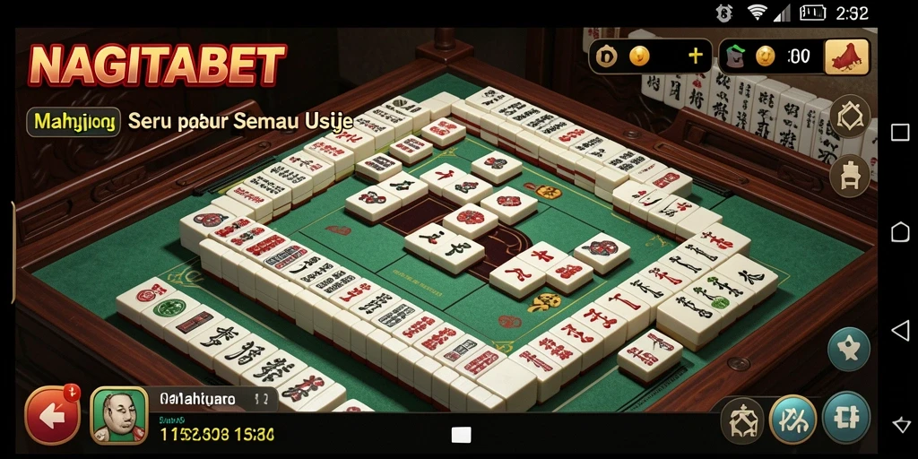 Screenshot NAGITABET menampilkan gameplay seru Mahjong.