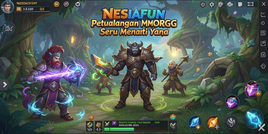Tampilan gameplay NESIAFUN yang menampilkan aksi seru dalam petualangan MMORPG.