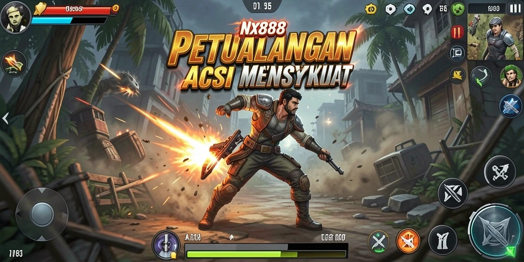 Tampilan dinamis gameplay NX888 dalam pertempuran yang mendebarkan.