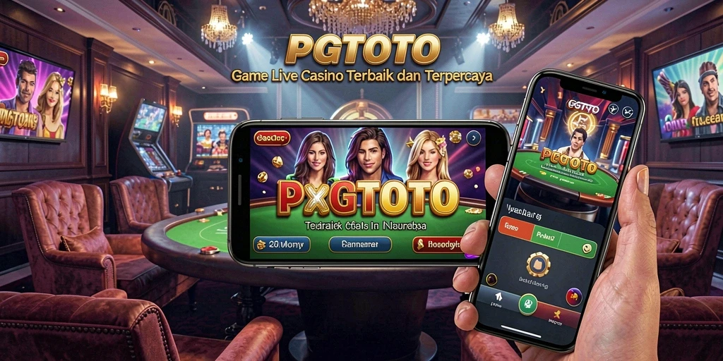 Screenshot gameplay PGTOTO menampilkan dealer live dalam suasana kasino.