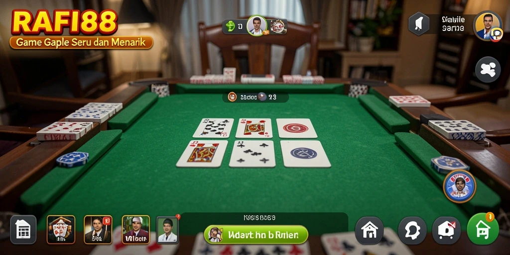 Tampilan gameplay Gaple yang mendebarkan dan interaktif.