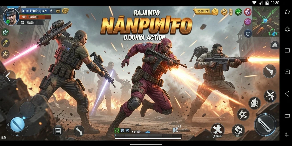 Screenshot menampilkan aksi intens gameplay RAJAMPO.