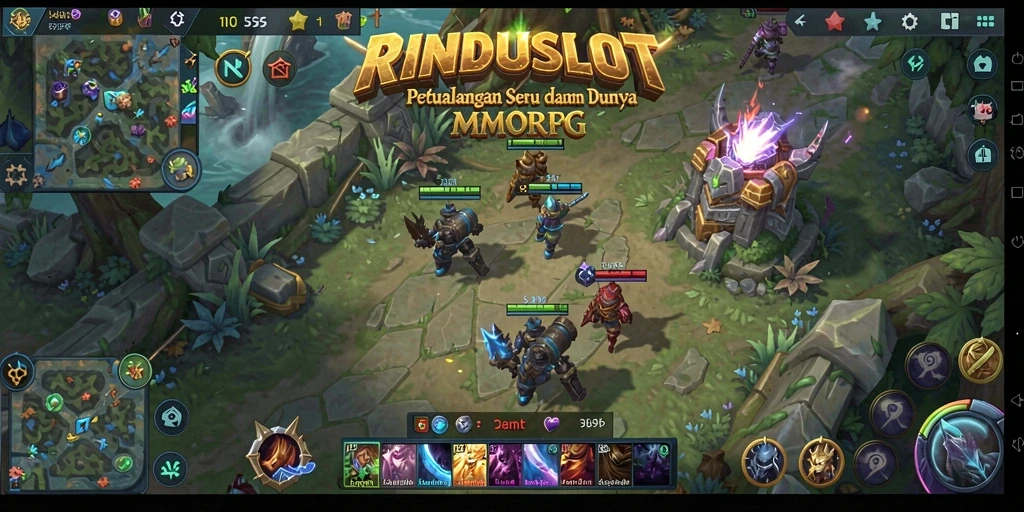 Tampilan gameplay RINDUSLOT yang menarik dan penuh aksi dalam dunia MMORPG.