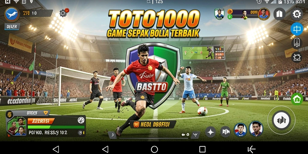 Gameplay TOTO1000 di lapangan sepak bola.