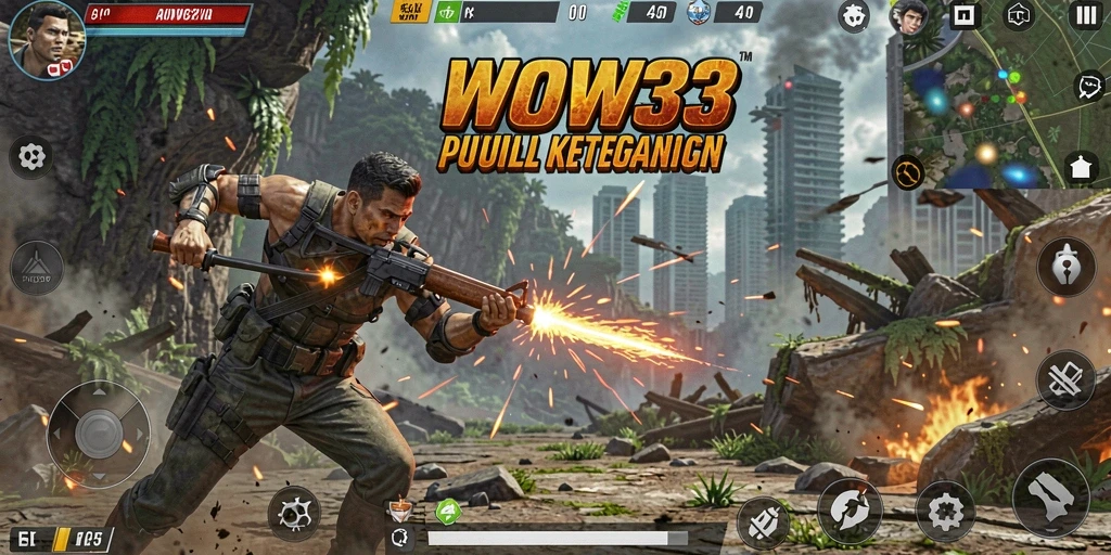 Tangkapan layar menunjukkan aksi mendebarkan dalam WOW33.